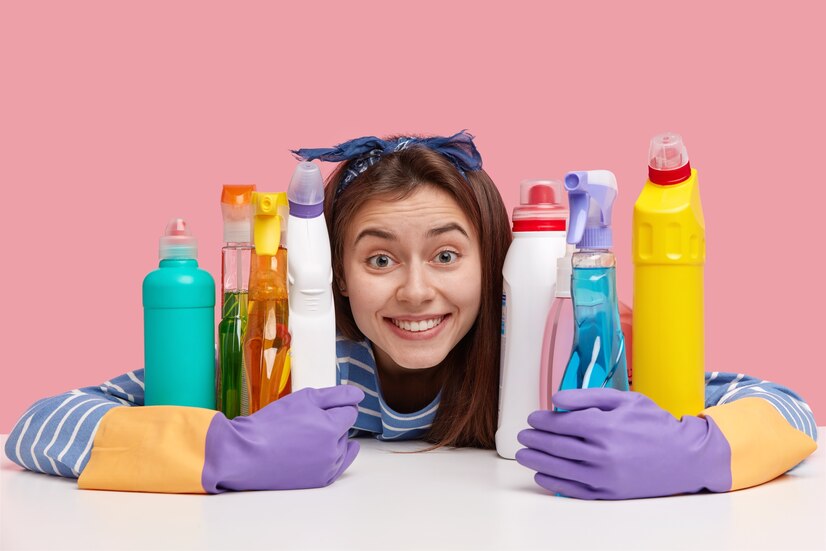 Woman embraces chemical detergents